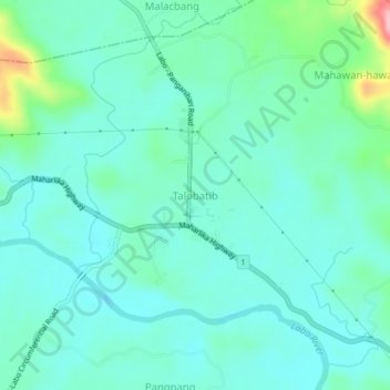 Mapa topográfico Talobatib, altitud, relieve