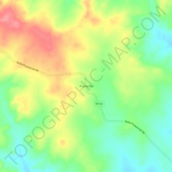 Mapa topográfico Potrerillo, altitud, relieve