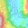 Mapa topográfico Liquiñe, altitud, relieve