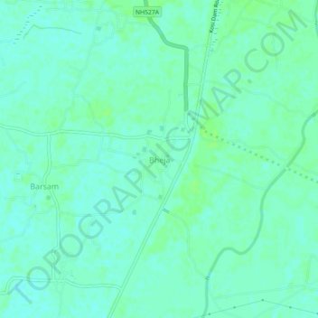 Mapa topográfico Bheja, altitud, relieve