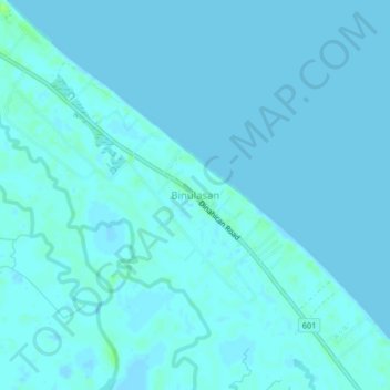 Mapa topográfico Binulasan, altitud, relieve