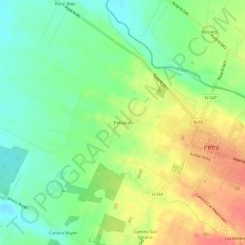 Mapa topográfico Patagual, altitud, relieve