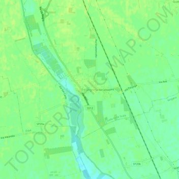 Mapa topográfico Pellegrina, altitud, relieve