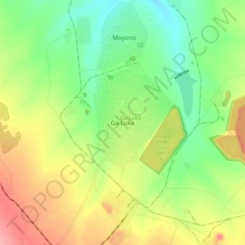 Mapa topográfico Ga-Luka, altitud, relieve