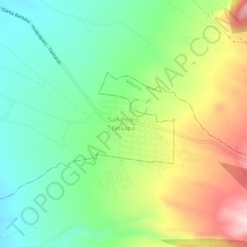 Mapa topográfico San Pedro Nexapa, altitud, relieve
