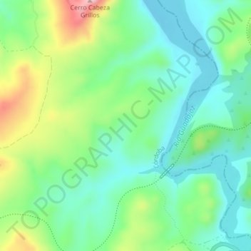 Mapa topográfico El Físico, altitud, relieve