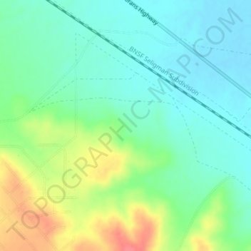 Mapa topográfico Audley, altitud, relieve