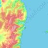 Mapa topográfico Caleta Tumbes, altitud, relieve