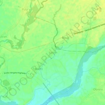 Mapa topográfico Balite, altitud, relieve