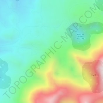 Mapa topográfico Mineral El Salvador, altitud, relieve