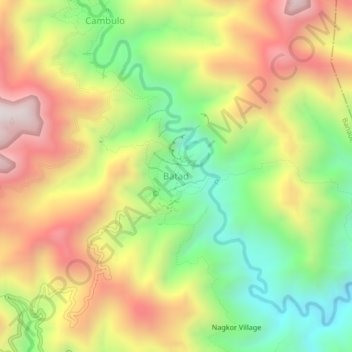 Mapa topográfico Batad, altitud, relieve