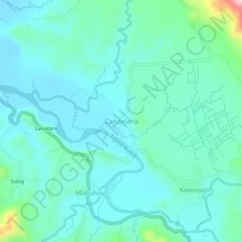 Mapa topográfico Candelaria, altitud, relieve