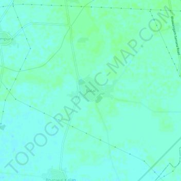 Mapa topográfico Balal, altitud, relieve