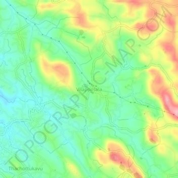 Mapa topográfico Vilappilsala, altitud, relieve