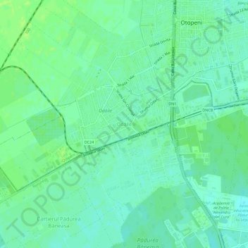 Mapa topográfico Odăile, altitud, relieve