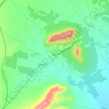 Mapa topográfico Sierra, altitud, relieve
