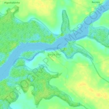 Mapa topográfico Beira Mar, altitud, relieve