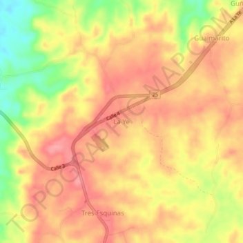 Mapa topográfico La Ye, altitud, relieve