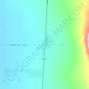 Mapa topográfico Orovada, altitud, relieve
