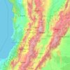 Mapa topográfico Quindío, altitud, relieve
