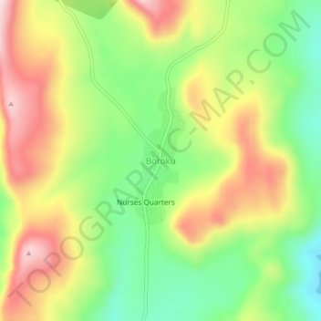 Mapa topográfico Botoku, altitud, relieve