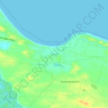 Mapa topográfico Icaraí, altitud, relieve