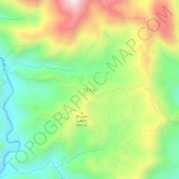 Mapa topográfico Tiblac, altitud, relieve