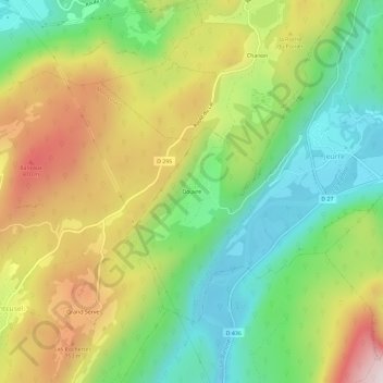 Mapa topográfico Douvre, altitud, relieve