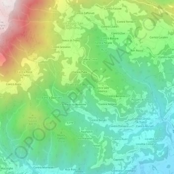 Mapa topográfico Contrà Laita, altitud, relieve