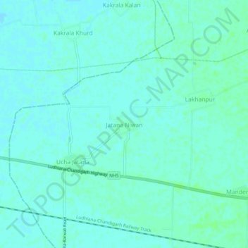 Mapa topográfico Jatana Niwan, altitud, relieve
