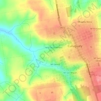 Mapa topográfico NF Industrial, altitud, relieve