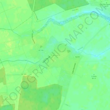 Mapa topográfico Dascălu, altitud, relieve
