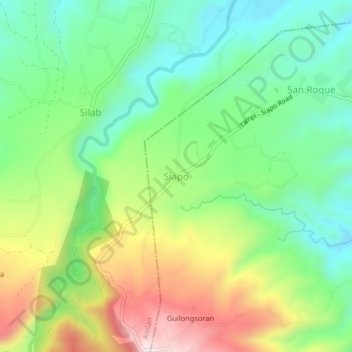 Mapa topográfico Siapo, altitud, relieve