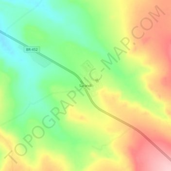Mapa topográfico Sarandi, altitud, relieve