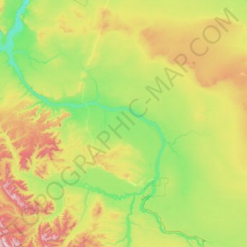 Mapa topográfico Northern Rockies, altitud, relieve