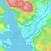 Mapa topográfico Kjevik, altitud, relieve
