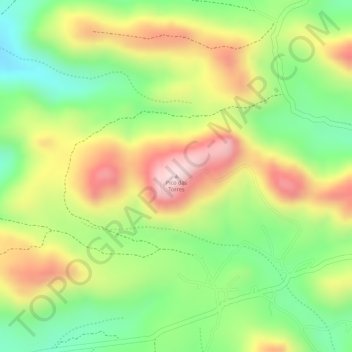 Mapa topográfico Pico das Torres, altitud, relieve