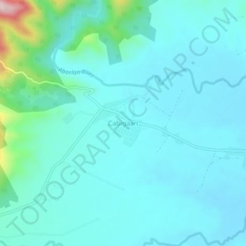 Mapa topográfico Cabigaan, altitud, relieve
