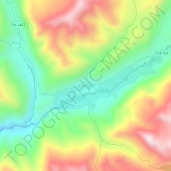 Mapa topográfico Chillca, altitud, relieve