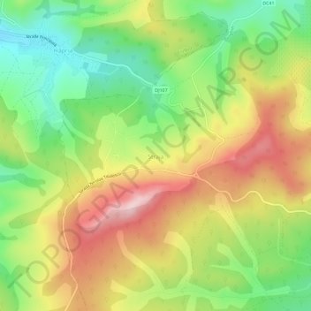 Mapa topográfico Straja, altitud, relieve