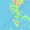 Mapa topográfico Cavite, altitud, relieve
