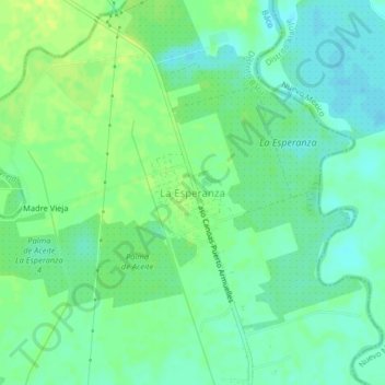 Mapa topográfico La Esperanza, altitud, relieve
