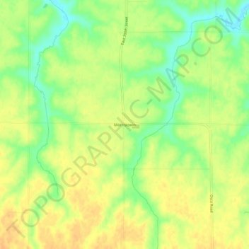 Mapa topográfico Morristown, altitud, relieve