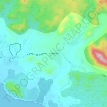 Mapa topográfico La Punta, altitud, relieve