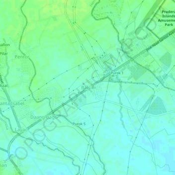 Mapa topográfico Balsik, altitud, relieve