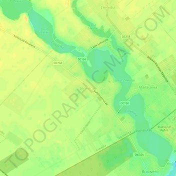 Mapa topográfico Samurcași, altitud, relieve