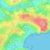 Mapa topográfico Landromiou, altitud, relieve