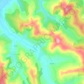 Mapa topográfico Chioag, altitud, relieve