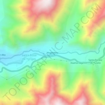 Mapa topográfico Magdalena, altitud, relieve