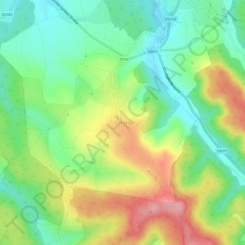 Mapa topográfico Cordău, altitud, relieve